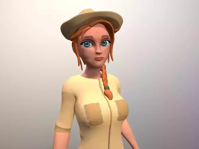 cartoon zookeeper Low-poly 3D model