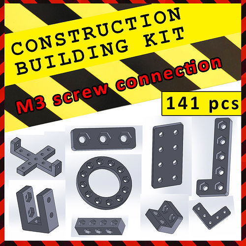 Constuction set 141 tiles 3D print model