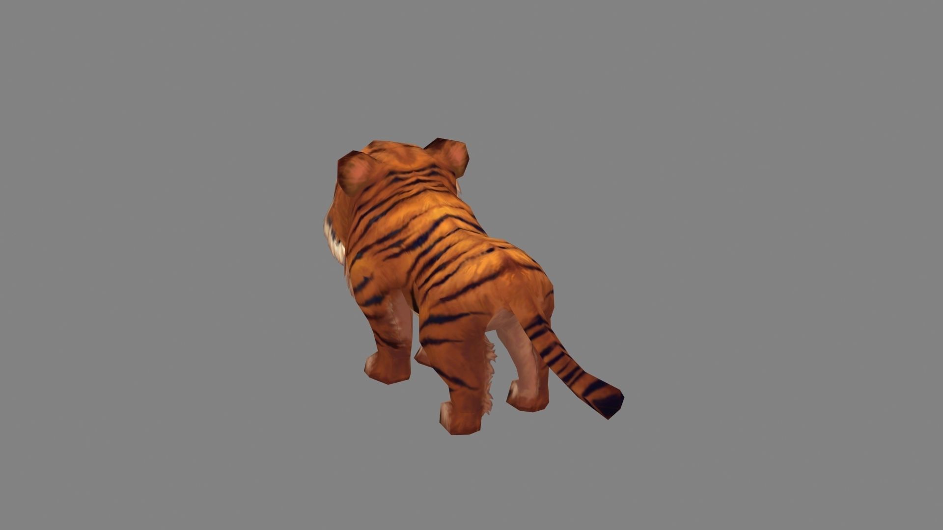 Cartoon little tiger - B Low-poly 3D model_3