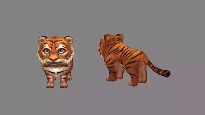 Cartoon little tiger - B