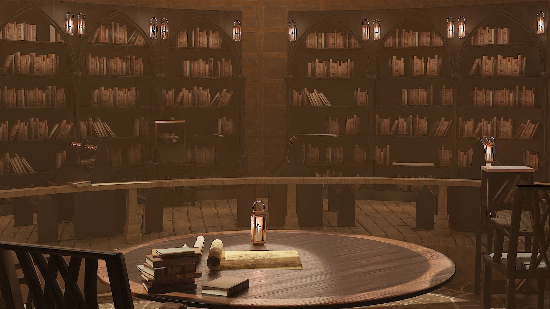 Medieval Library Model Pack Black low-poly Low-poly 3D model_7