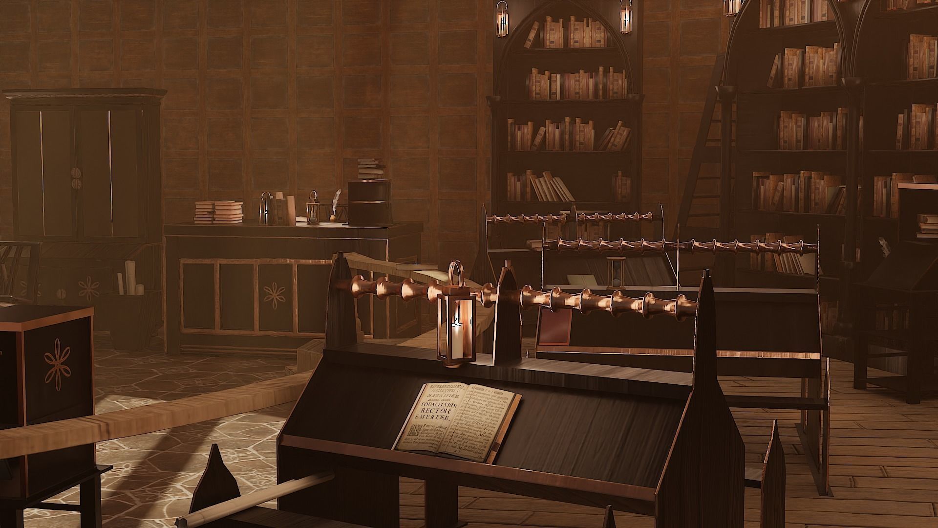 Medieval Library Model Pack Black low-poly Low-poly 3D model_9