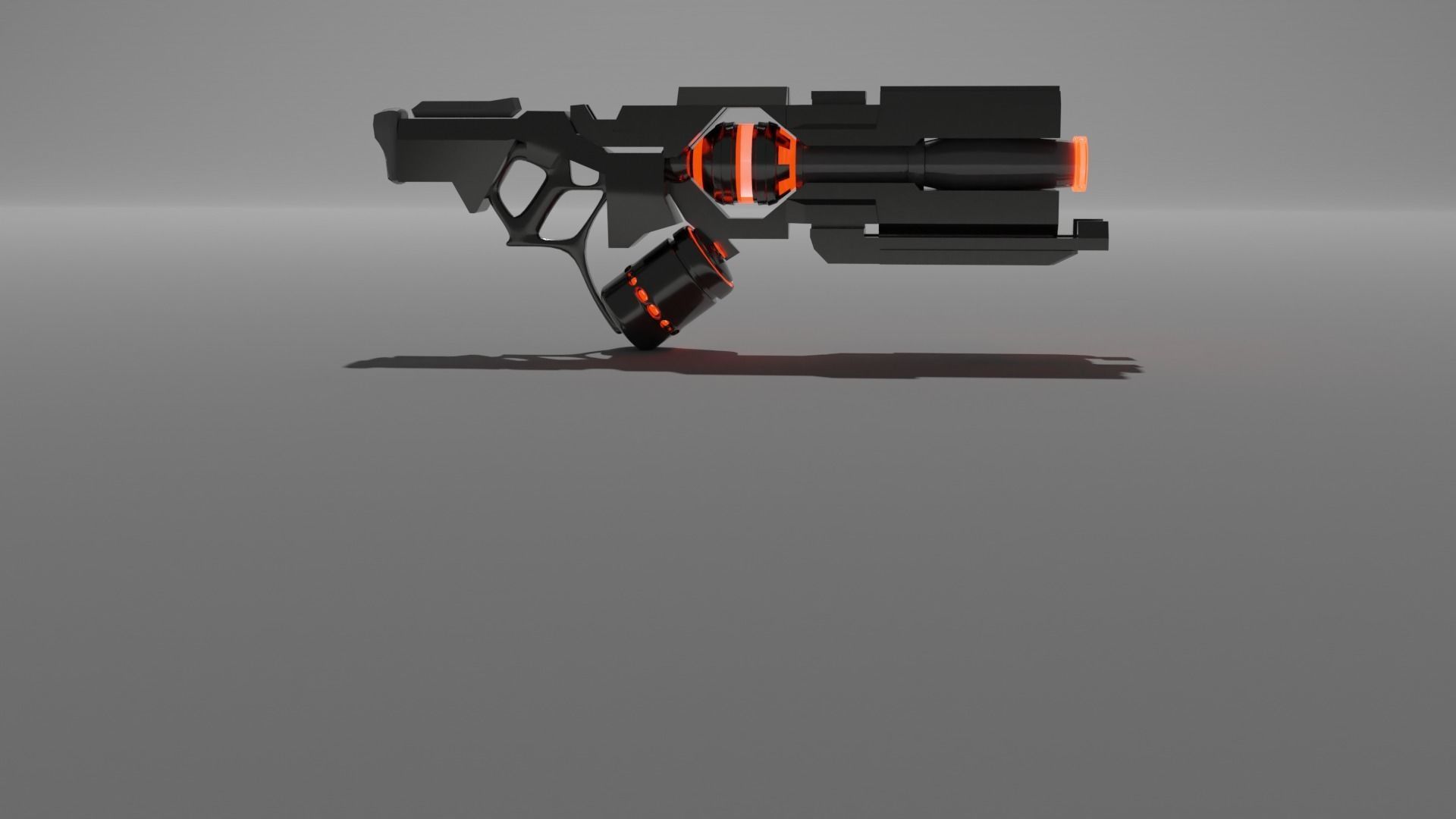 futuristic Gun Free 3D model_4