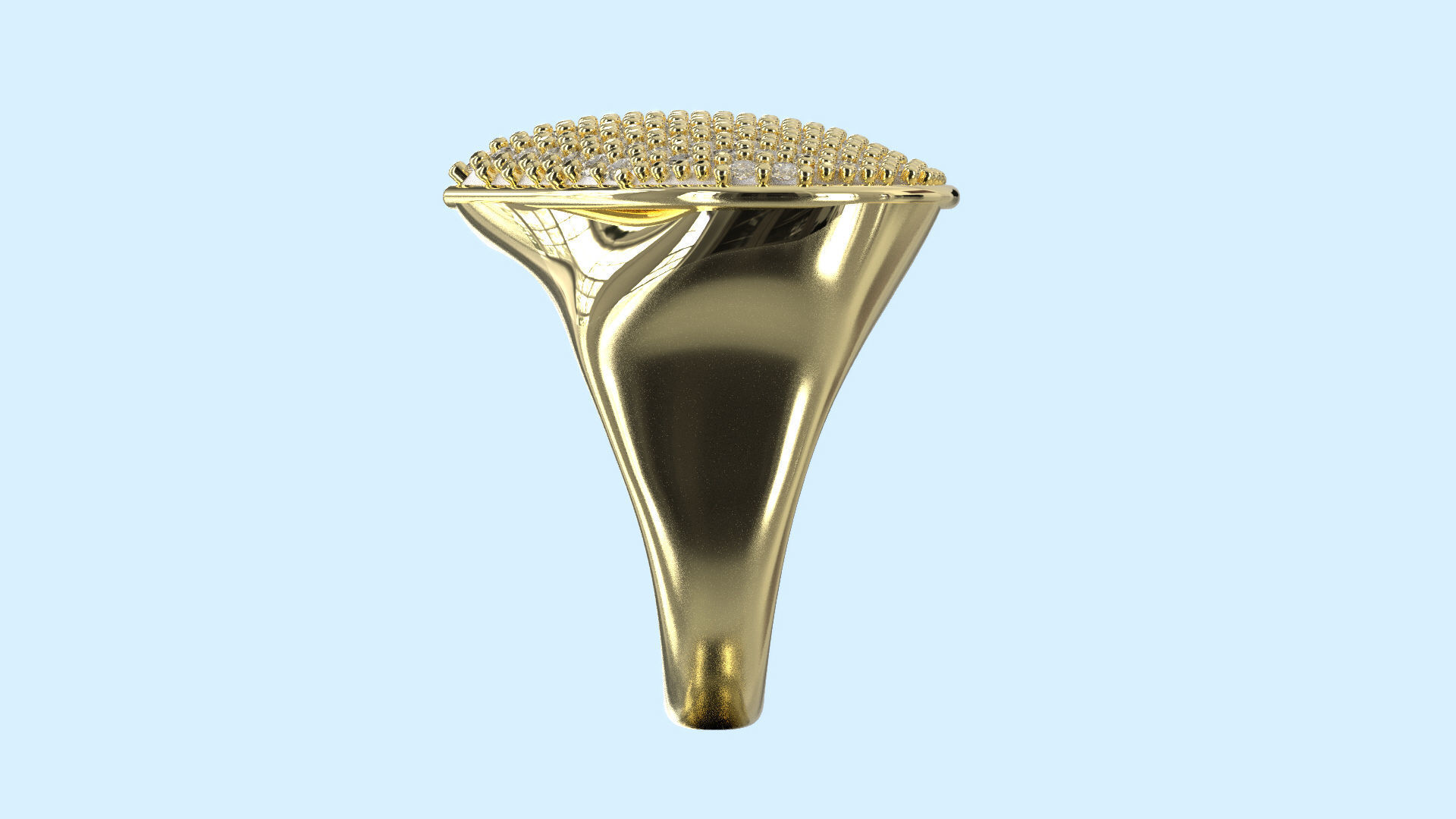 Heart Pave Ring 3D print model_2