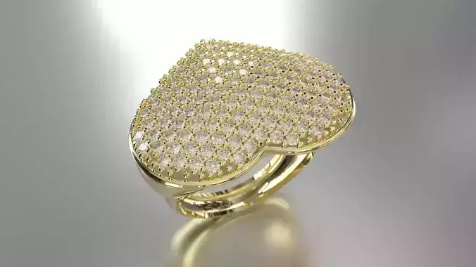 Heart Pave Ring