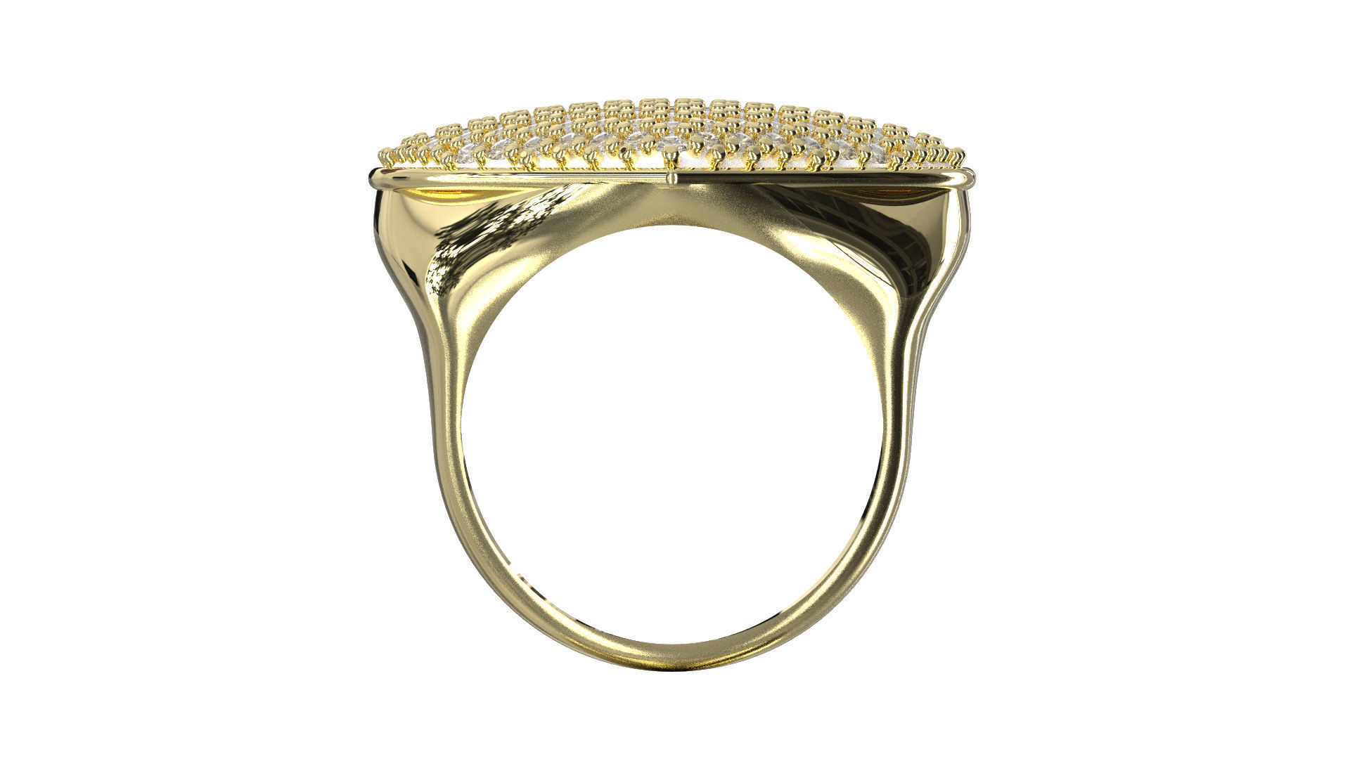 Heart Pave Ring 3D print model_1