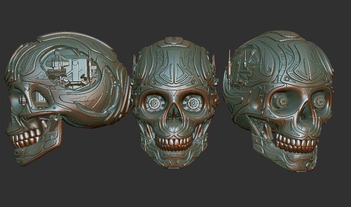The Cyborg Skull 3D model_2