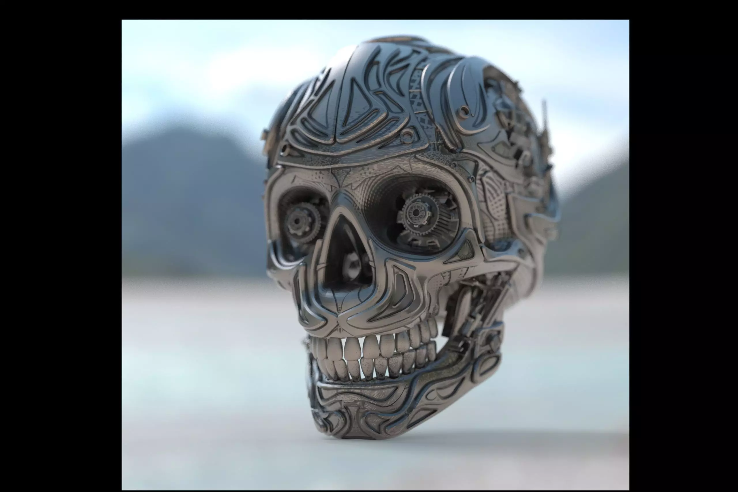 The Cyborg Skull 3D model_0