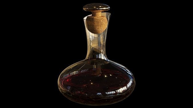 Glass Wine Decanter with Cork 3D model