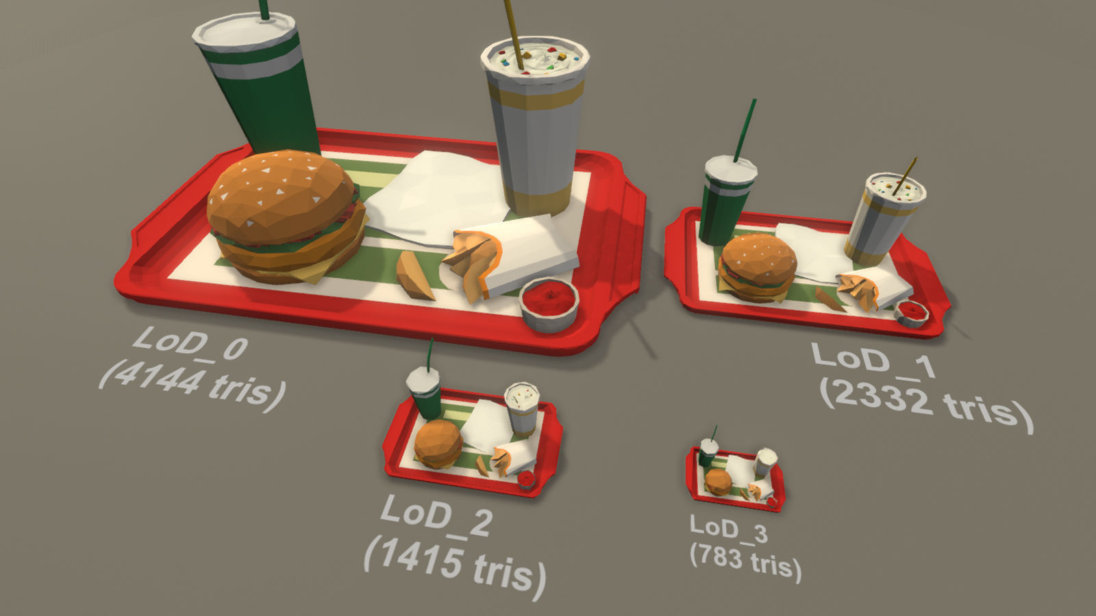 LowPolyPro Fast-foods Low-poly 3D model_9