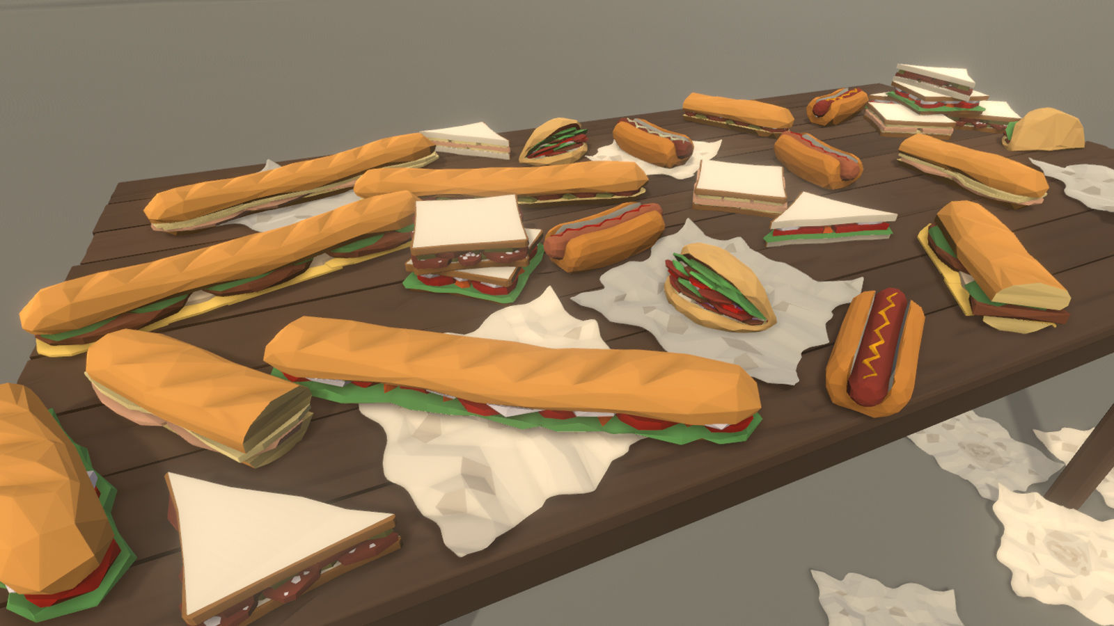 LowPolyPro Fast-foods Low-poly 3D model_7