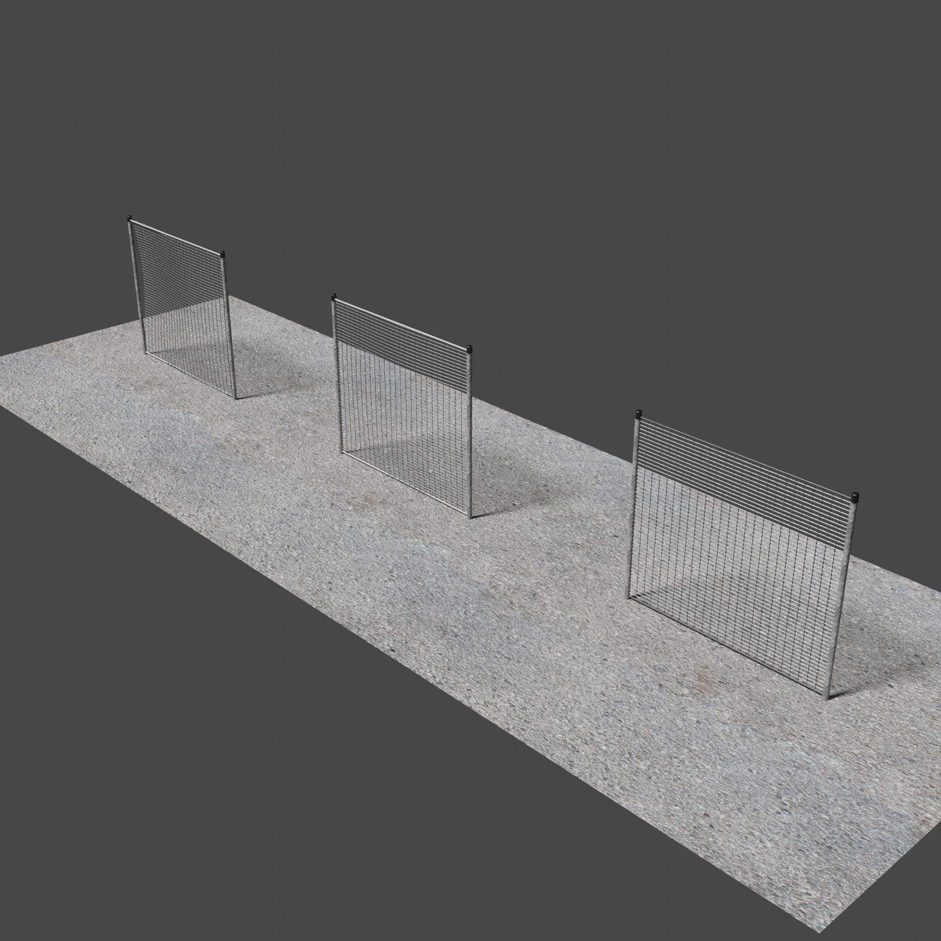 Metal Fences Low-poly 3D model_2