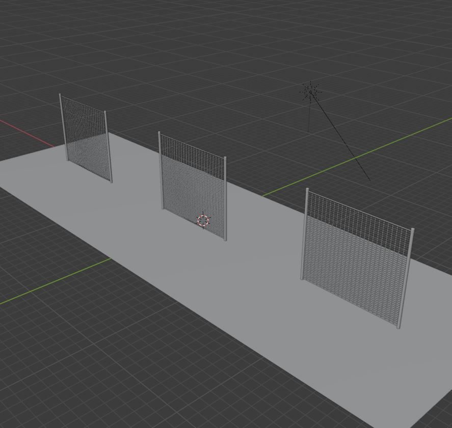 Metal Fences Low-poly 3D model_11