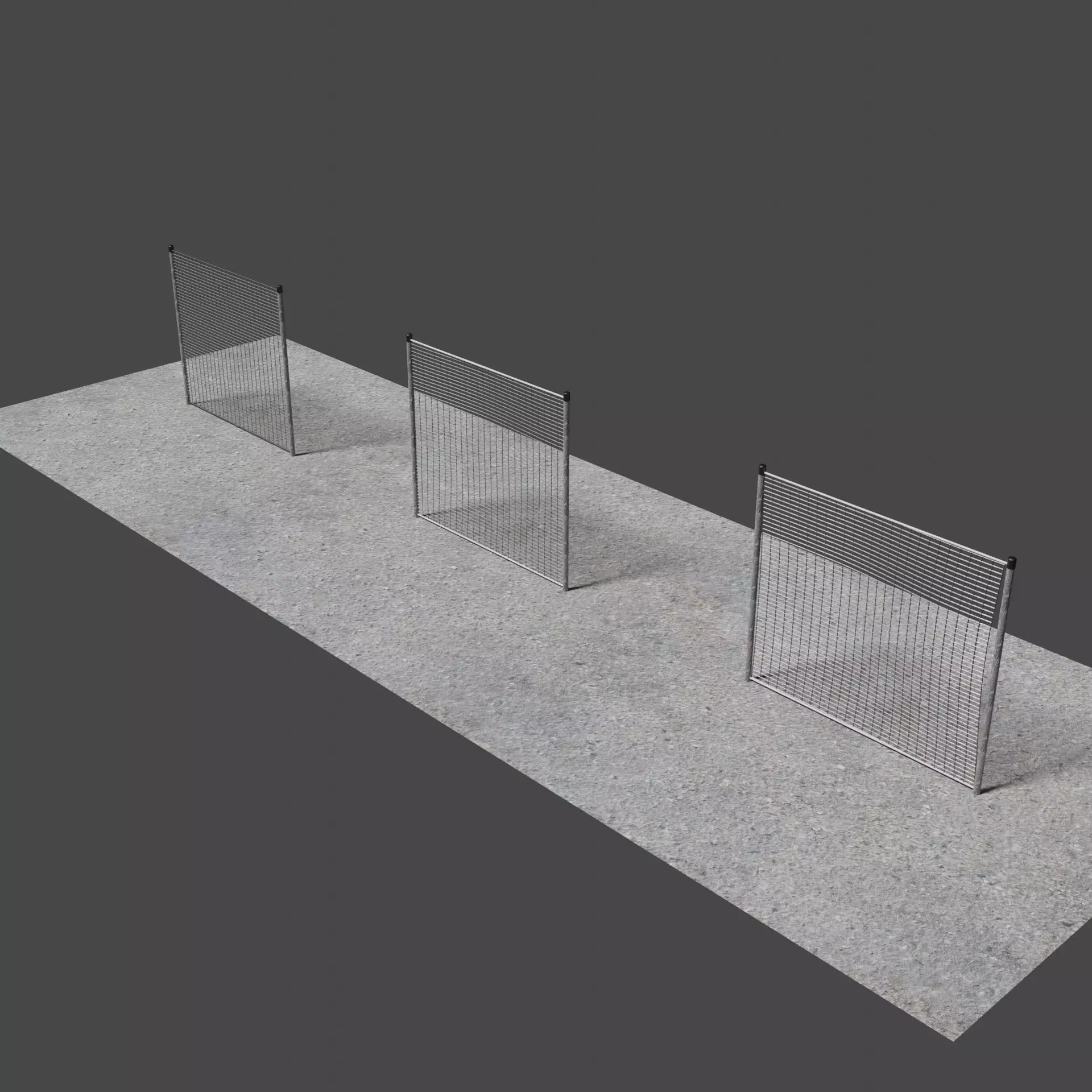 Metal Fences Low-poly 3D model_0