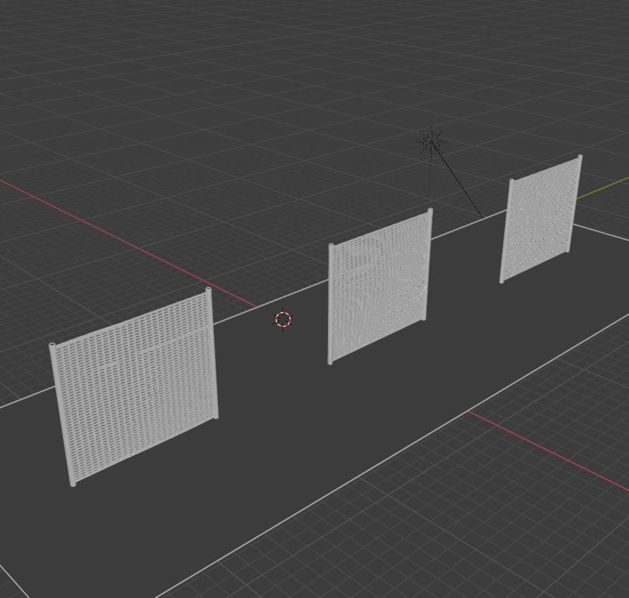 Metal Fences Low-poly 3D model_19
