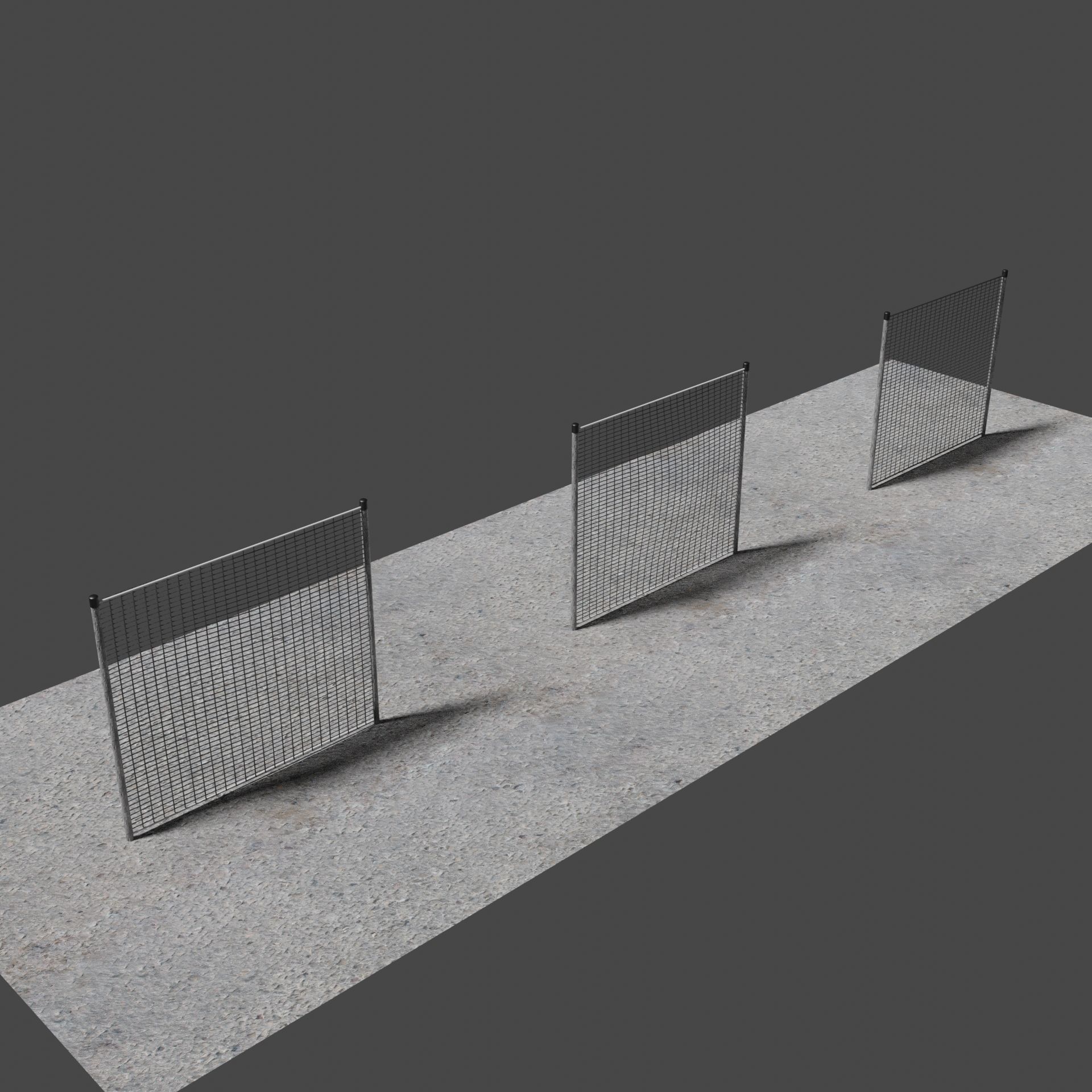 Metal Fences Low-poly 3D model_3