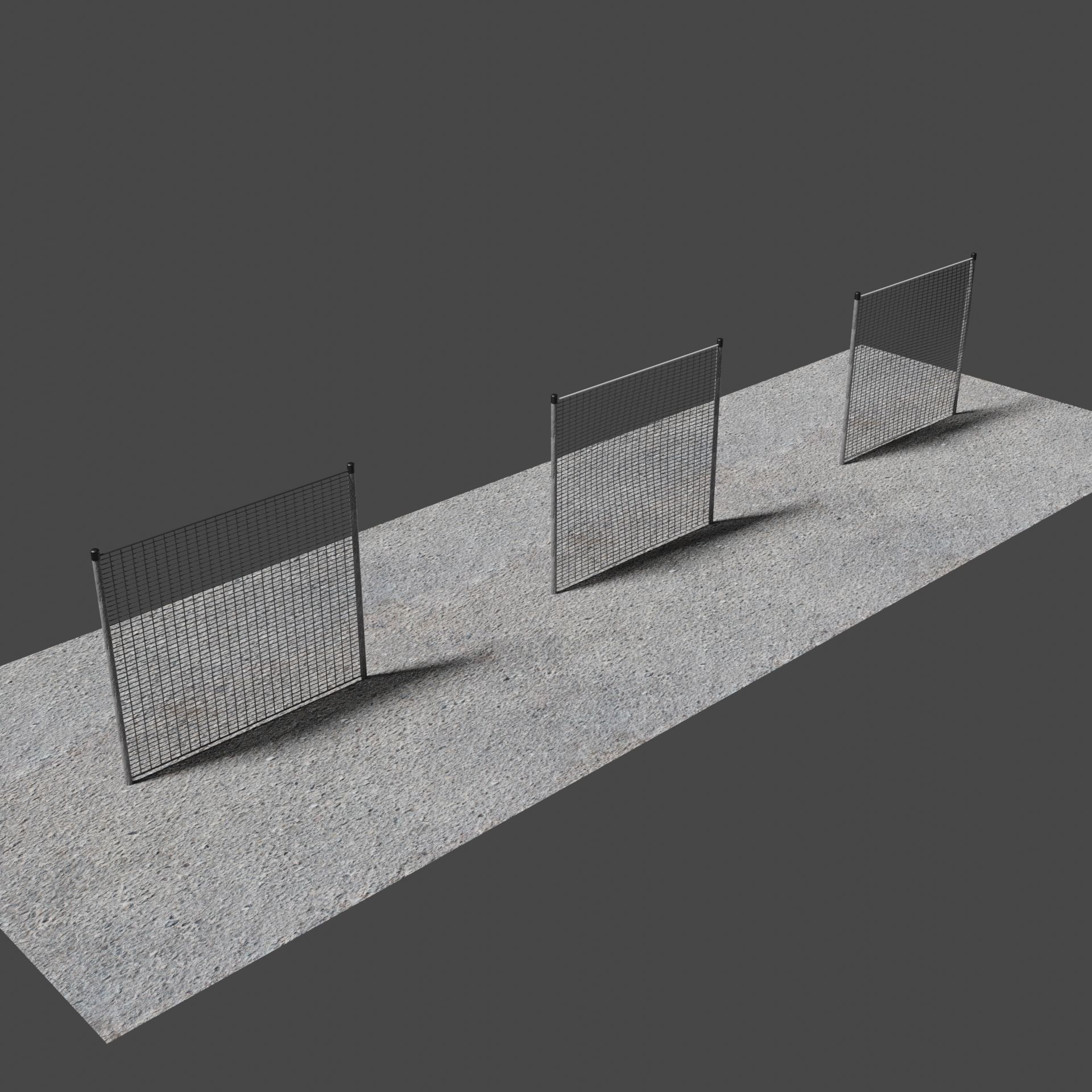 Metal Fences Low-poly 3D model_1