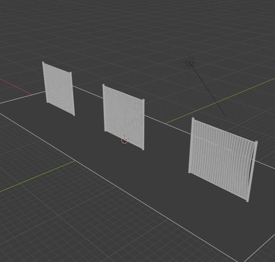 Metal Fences Low-poly 3D model_16