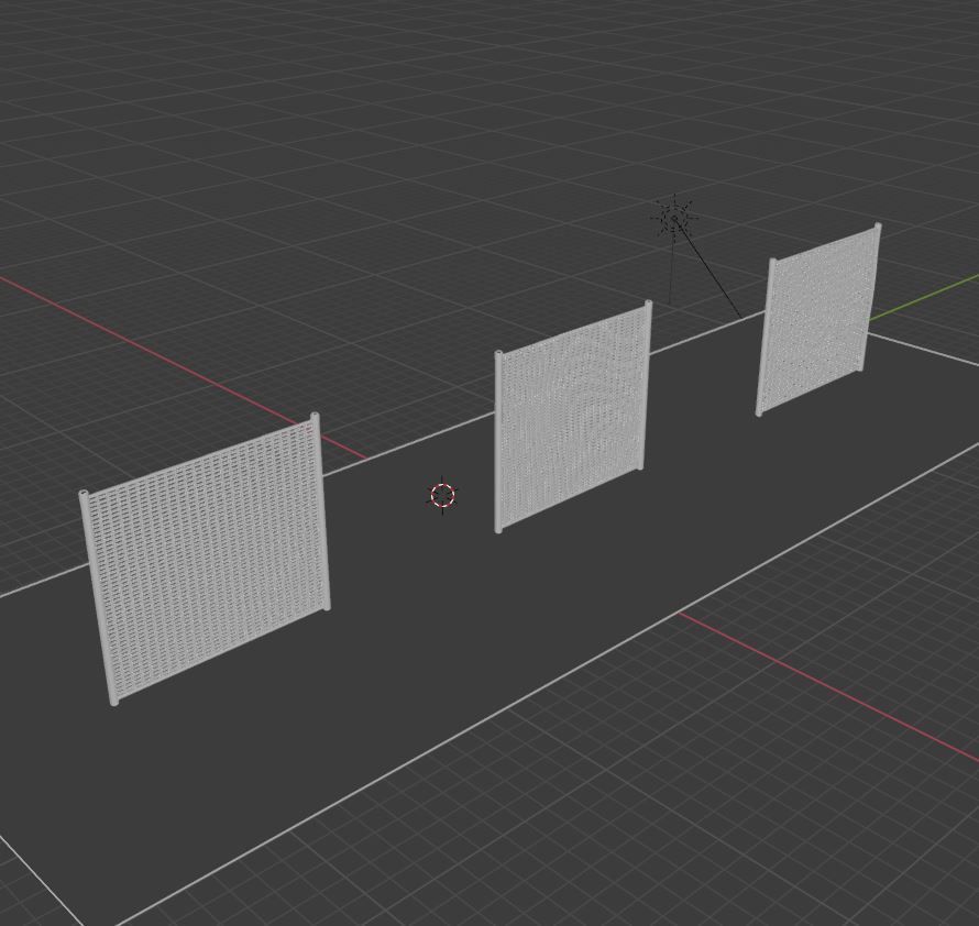 Metal Fences Low-poly 3D model_17