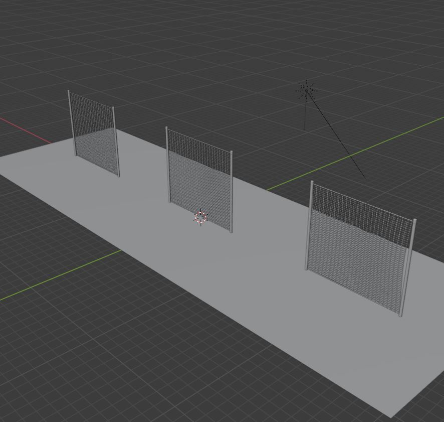 Metal Fences Low-poly 3D model_9
