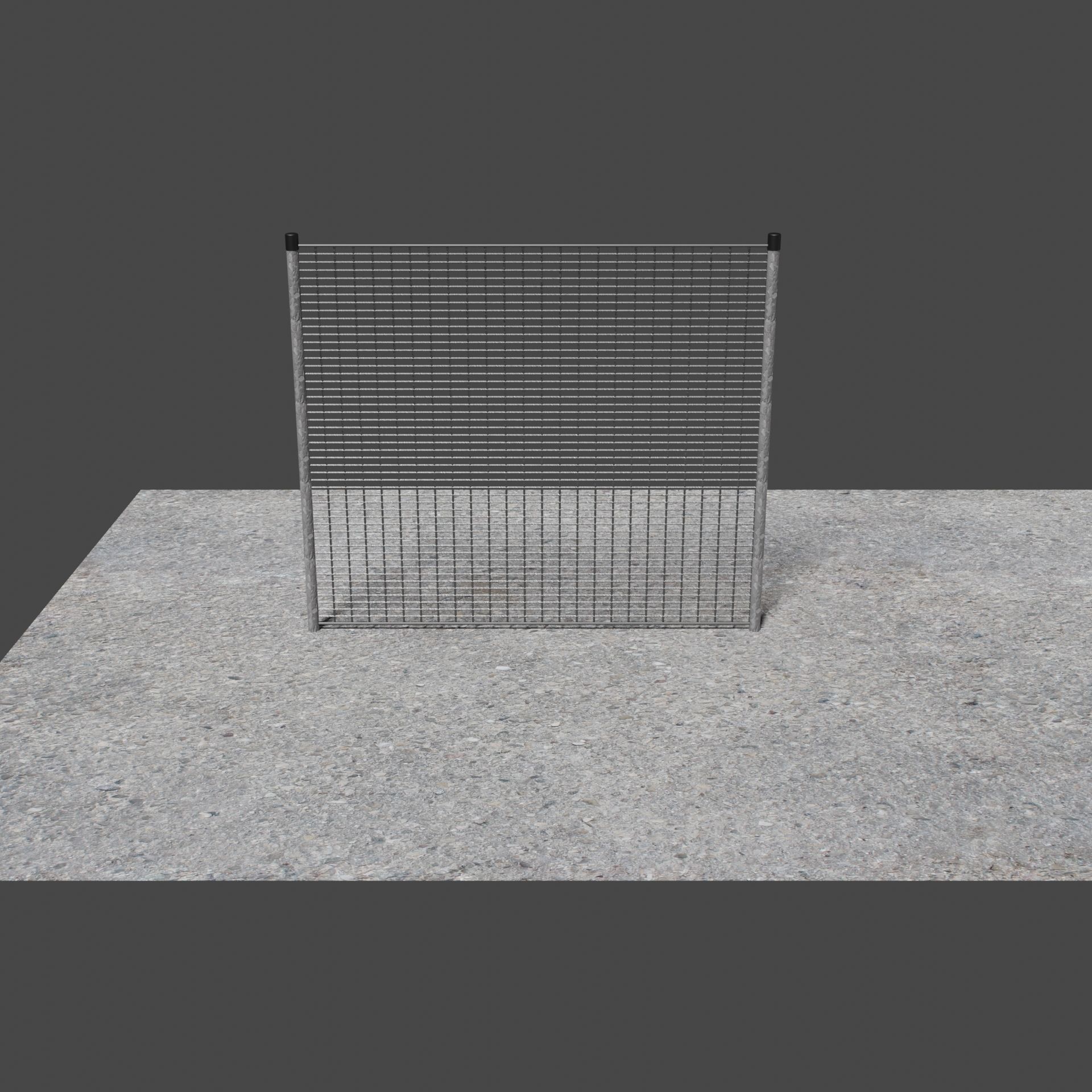 Metal Fences Low-poly 3D model_4