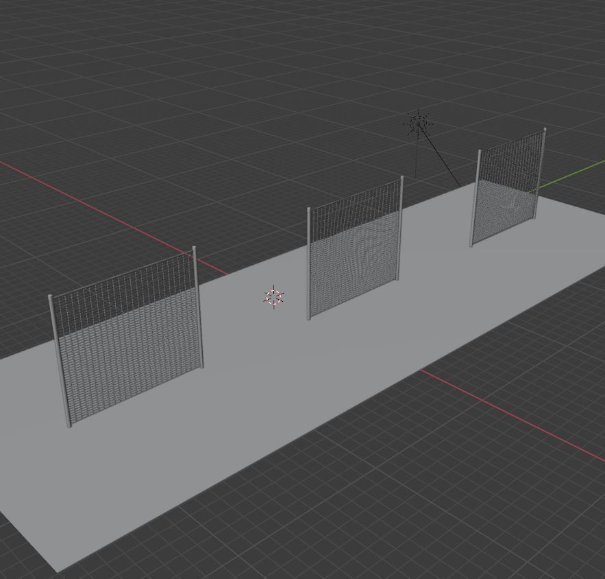 Metal Fences Low-poly 3D model_10