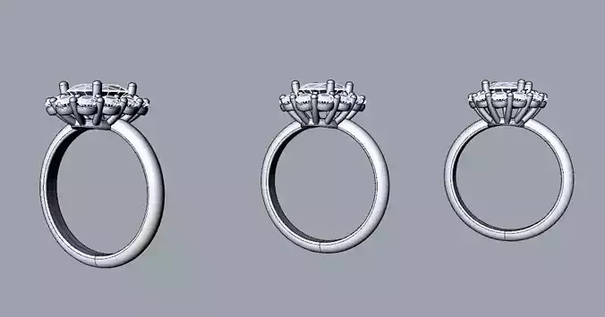 Princess Diana and Kate Middleton Ring THREE varieties  3D print model Princess Diana and Kate Middleton Ring THREE varieties  3D print model
