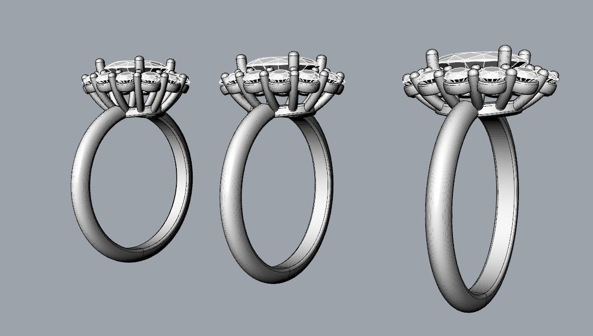 Princess Diana and Kate Middleton Ring THREE varieties  3D print model_6