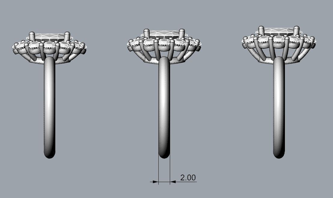 Princess Diana and Kate Middleton Ring THREE varieties  3D print model_2