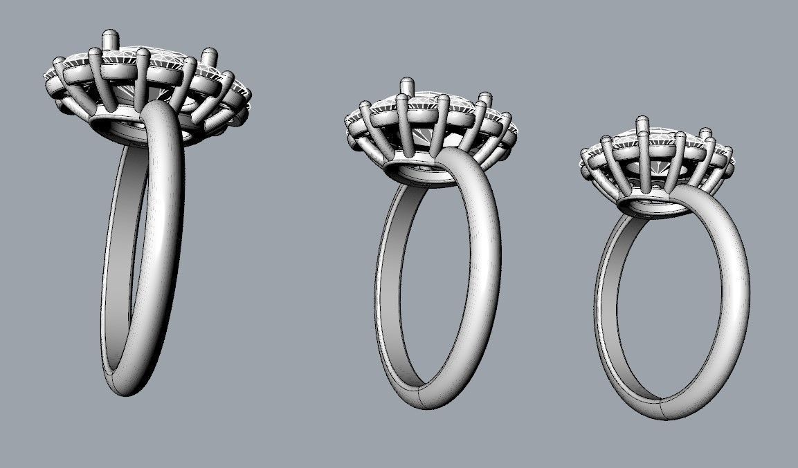 Princess Diana and Kate Middleton Ring THREE varieties  3D print model_5