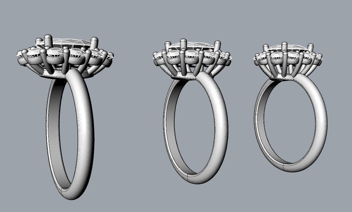 Princess Diana and Kate Middleton Ring THREE varieties  3D print model_4