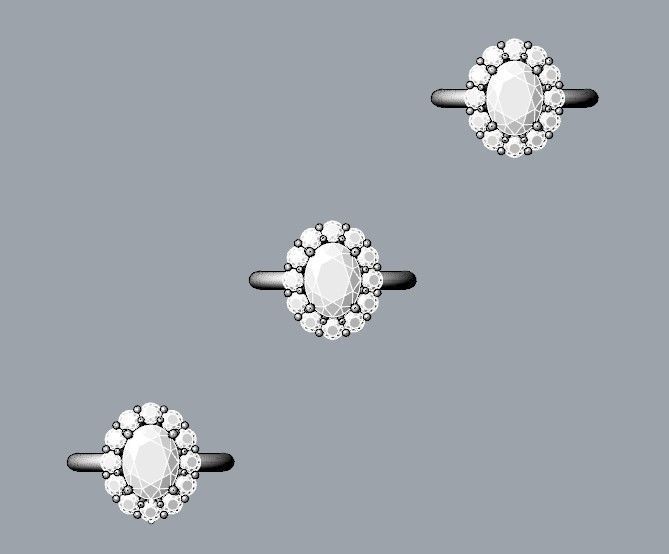 Princess Diana and Kate Middleton Ring THREE varieties  3D print model_3