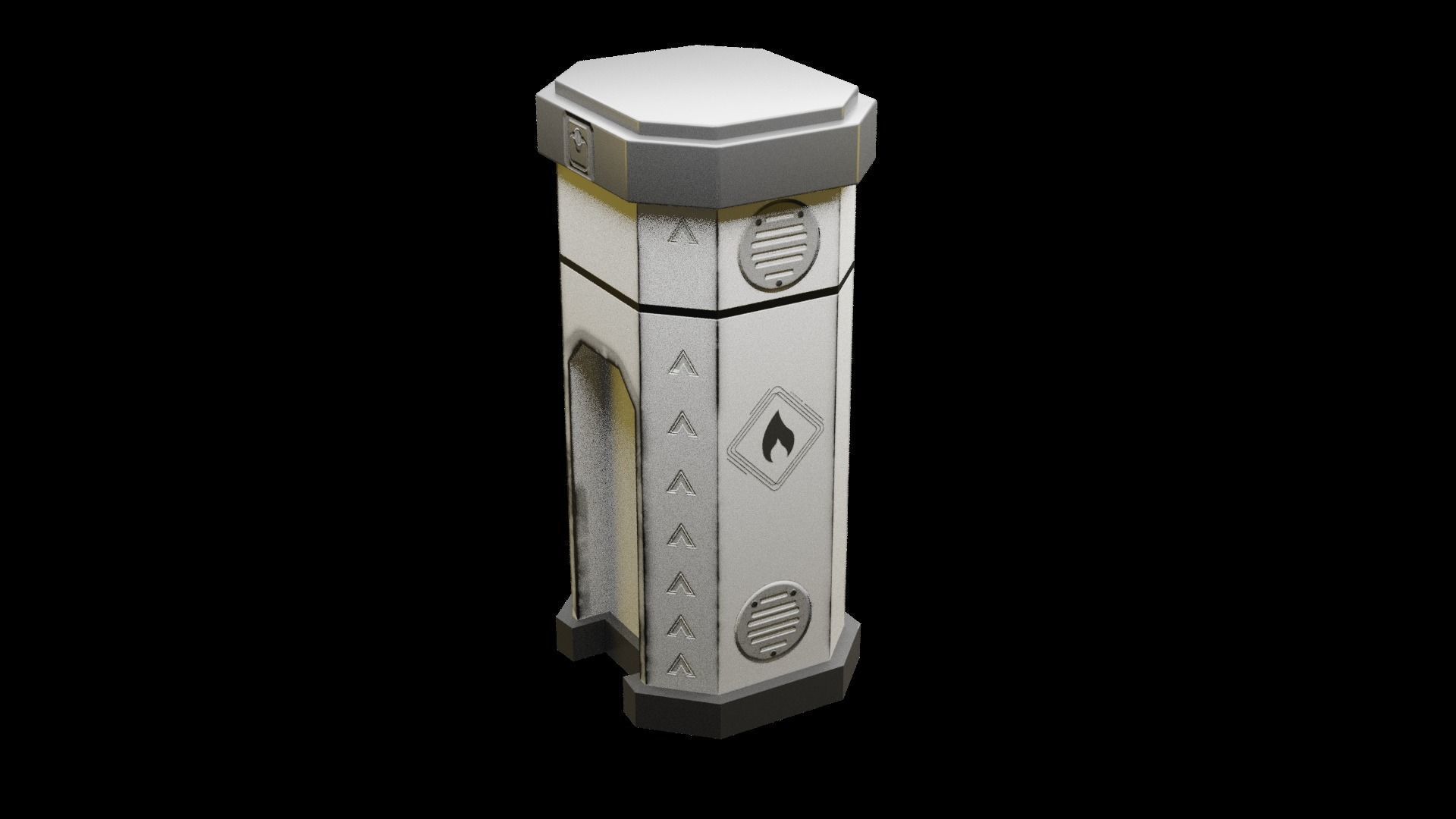 SciFi Container - Game Ready - PBR 3D Model Low-poly 3D model_1