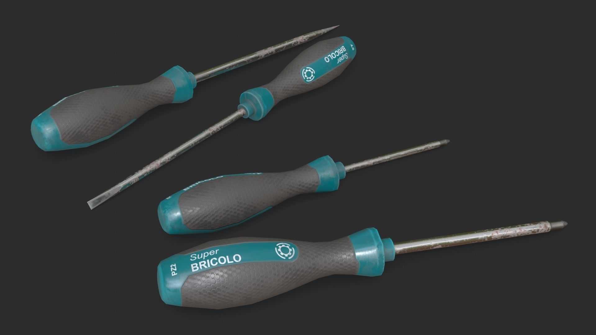 Screwdrivers Pack Low-poly 3D model_2