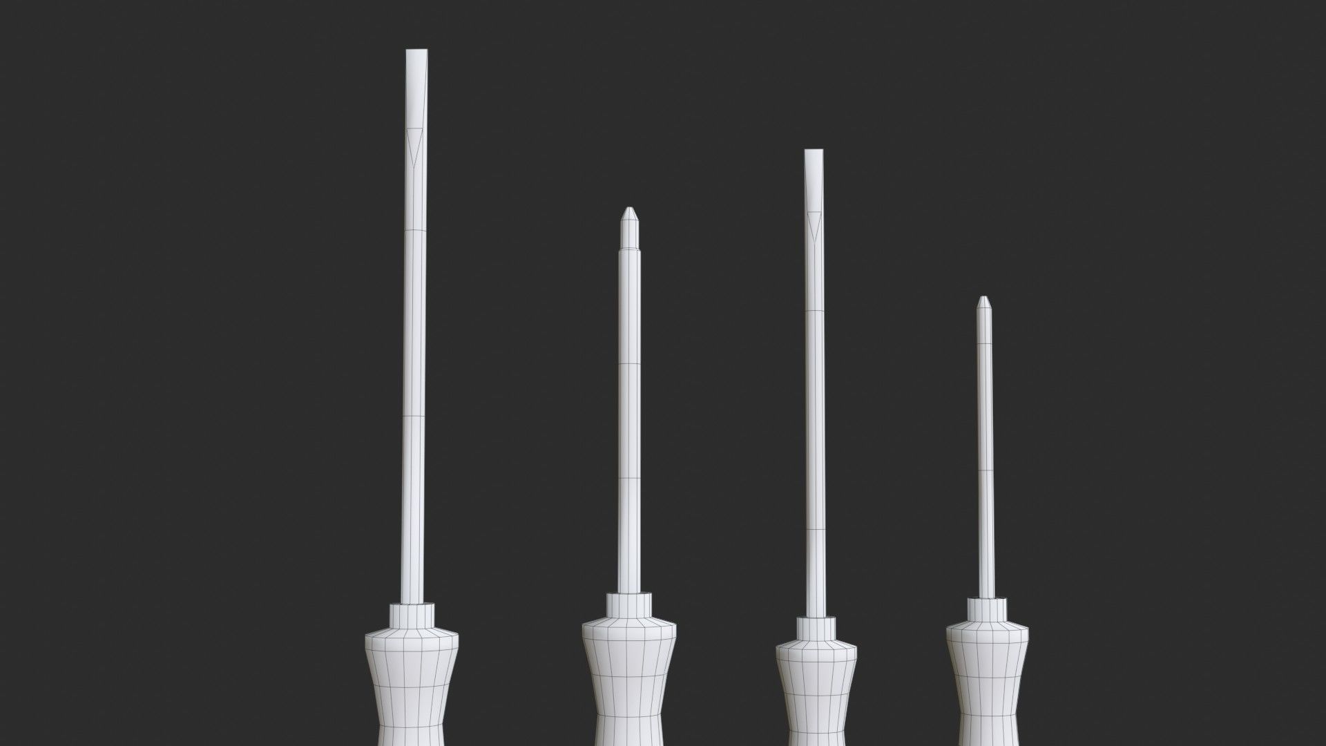 Screwdrivers Pack Low-poly 3D model_21