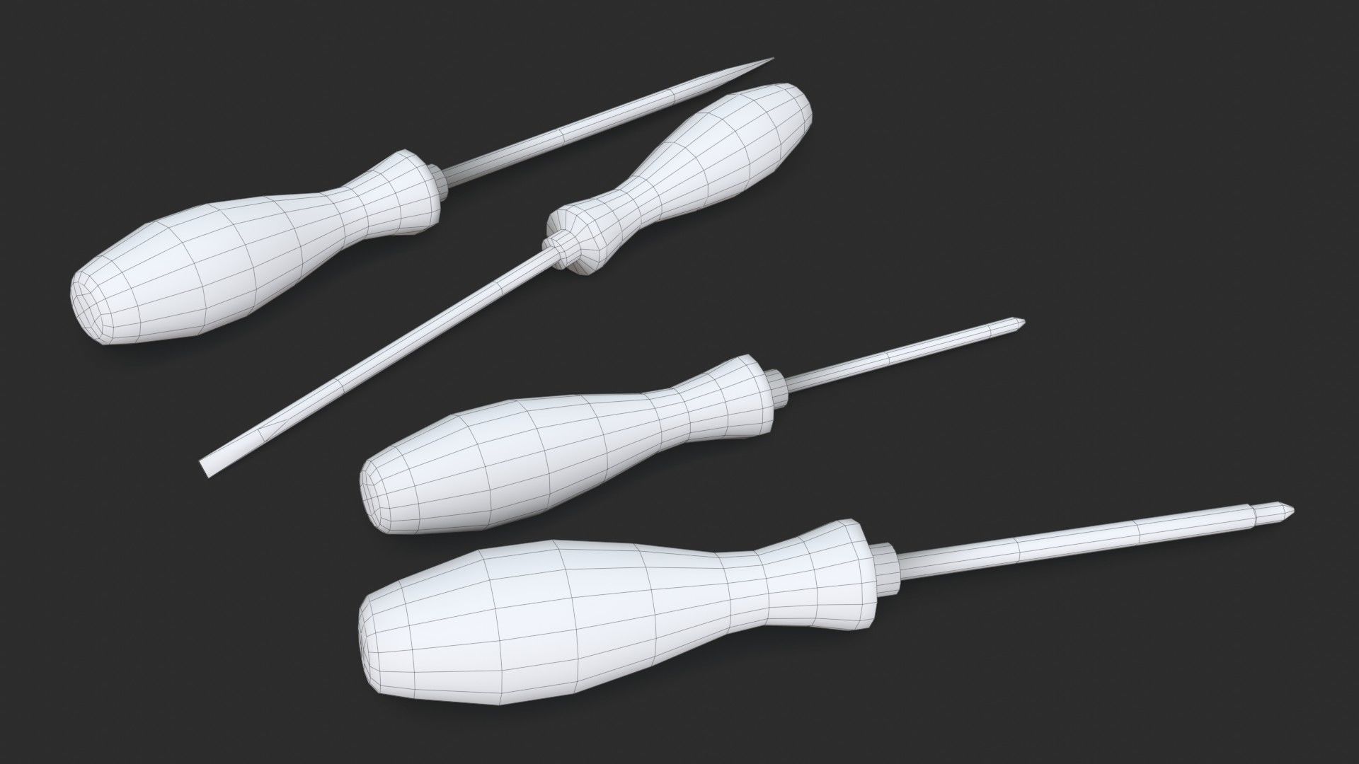 Screwdrivers Pack Low-poly 3D model_12