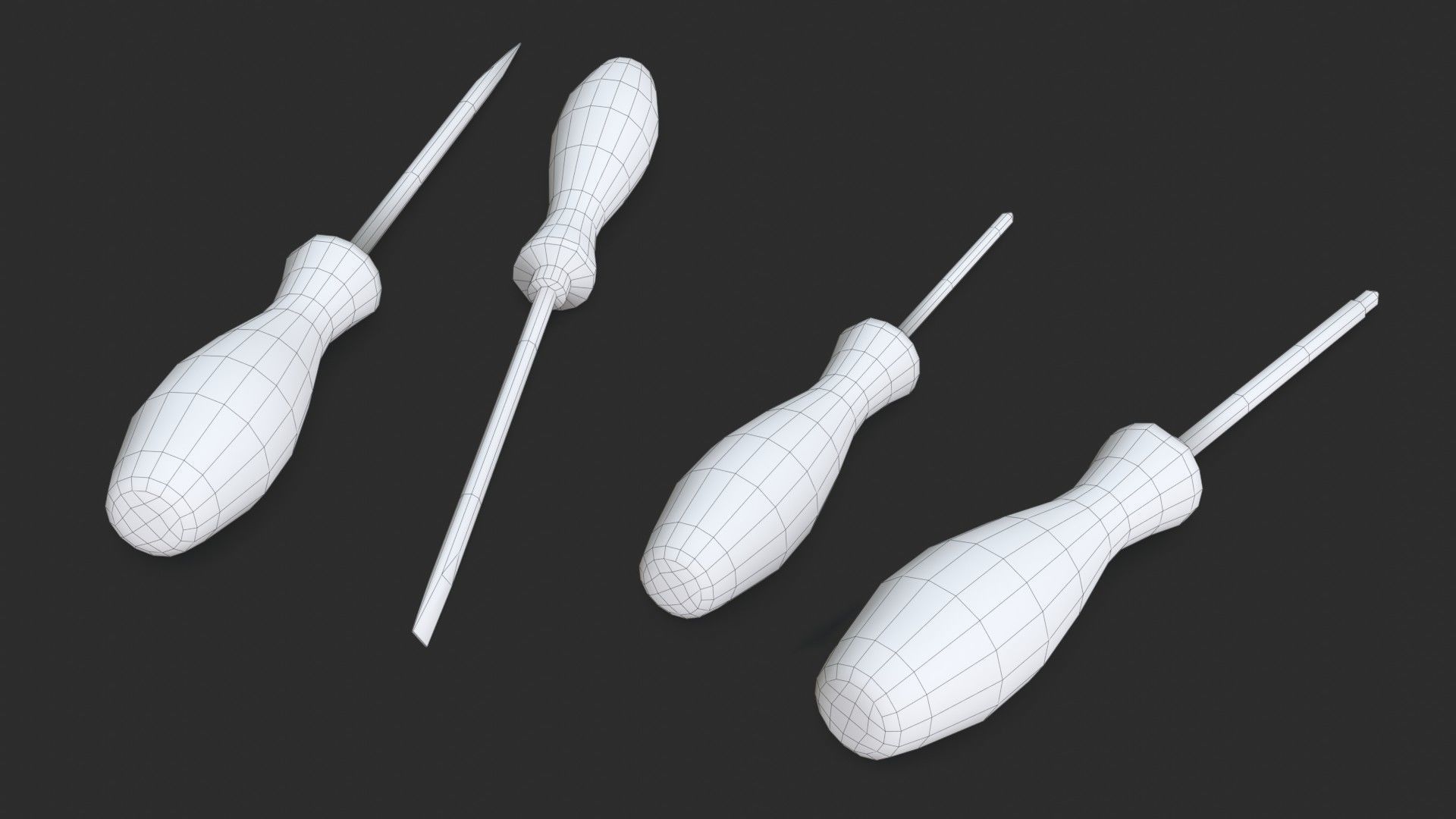 Screwdrivers Pack Low-poly 3D model_19