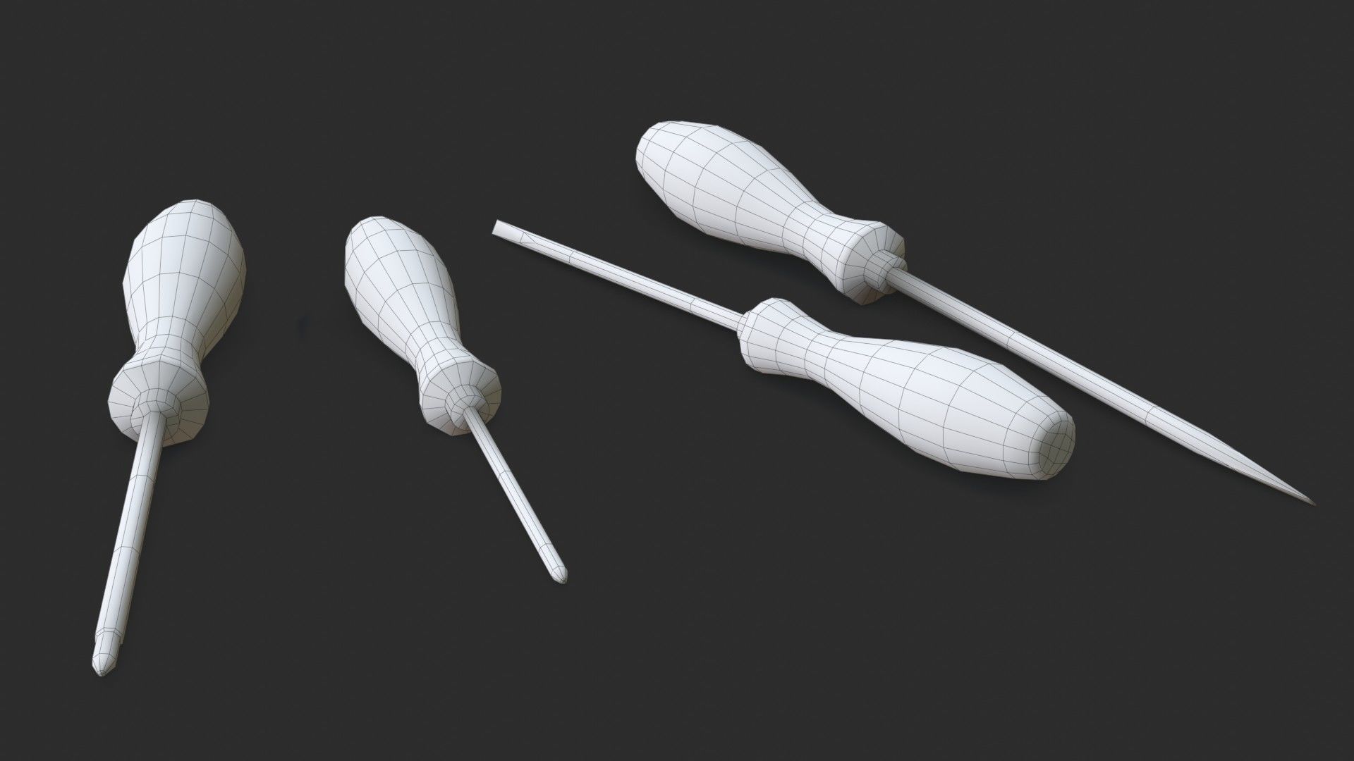 Screwdrivers Pack Low-poly 3D model_14