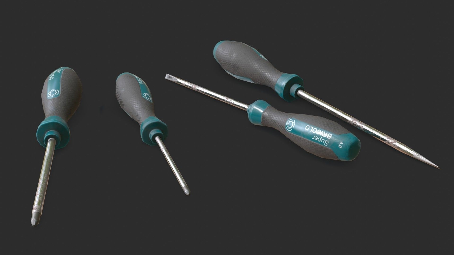 Screwdrivers Pack Low-poly 3D model_4