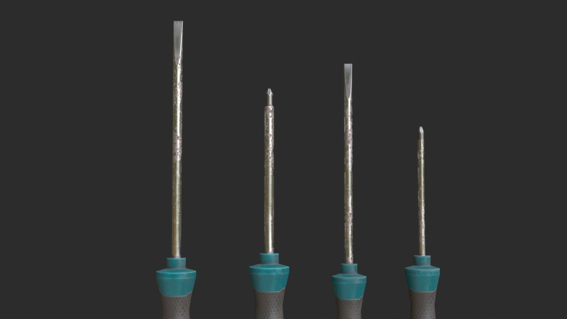Screwdrivers Pack Low-poly 3D model_11