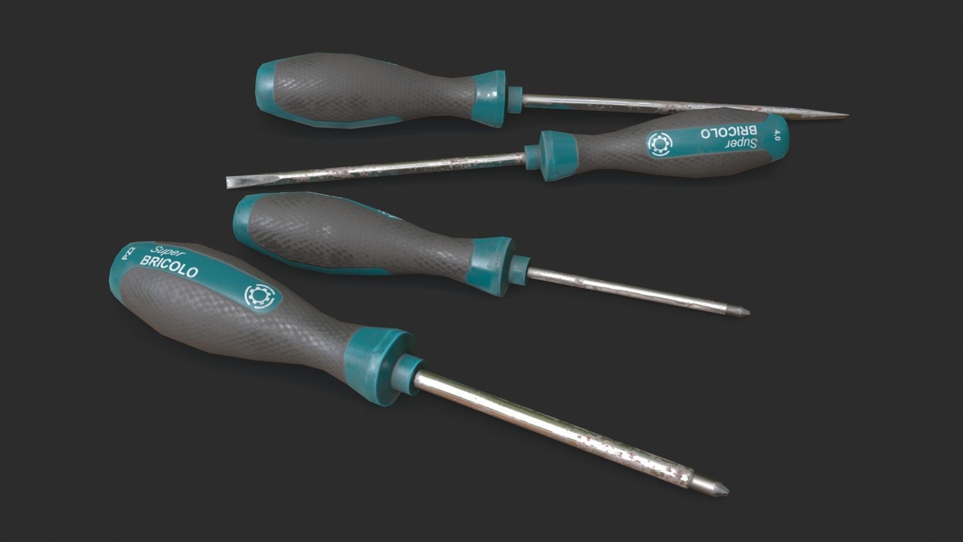 Screwdrivers Pack Low-poly 3D model_3