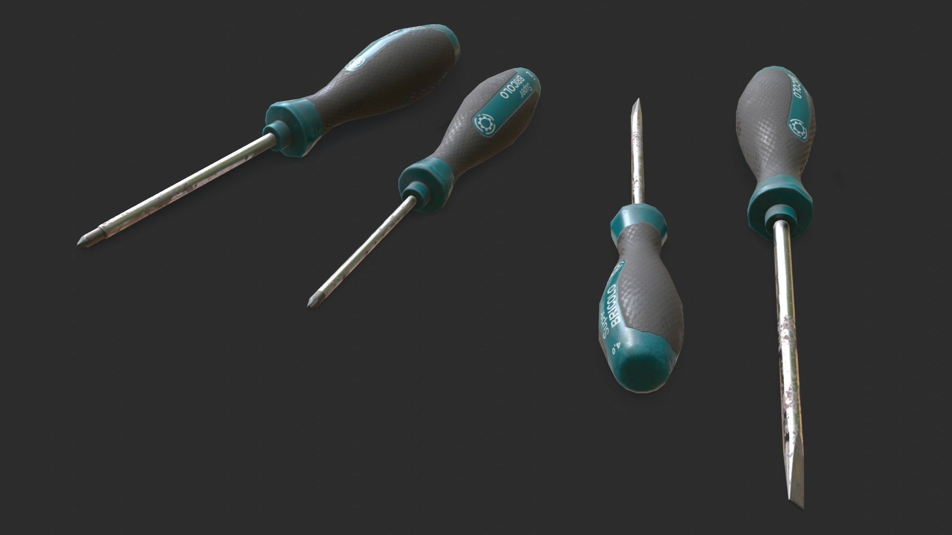 Screwdrivers Pack Low-poly 3D model_5