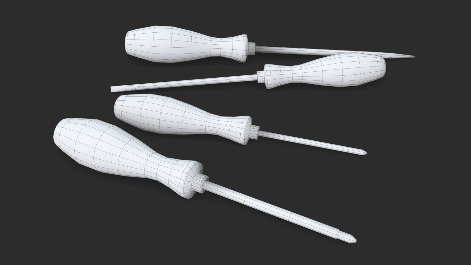 Screwdrivers Pack Low-poly 3D model_13