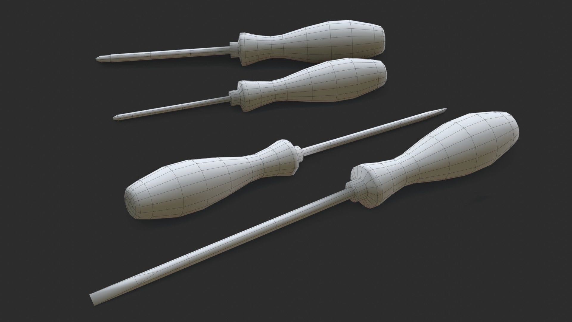 Screwdrivers Pack Low-poly 3D model_16