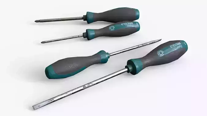 Screwdrivers Pack Low-poly 3D model