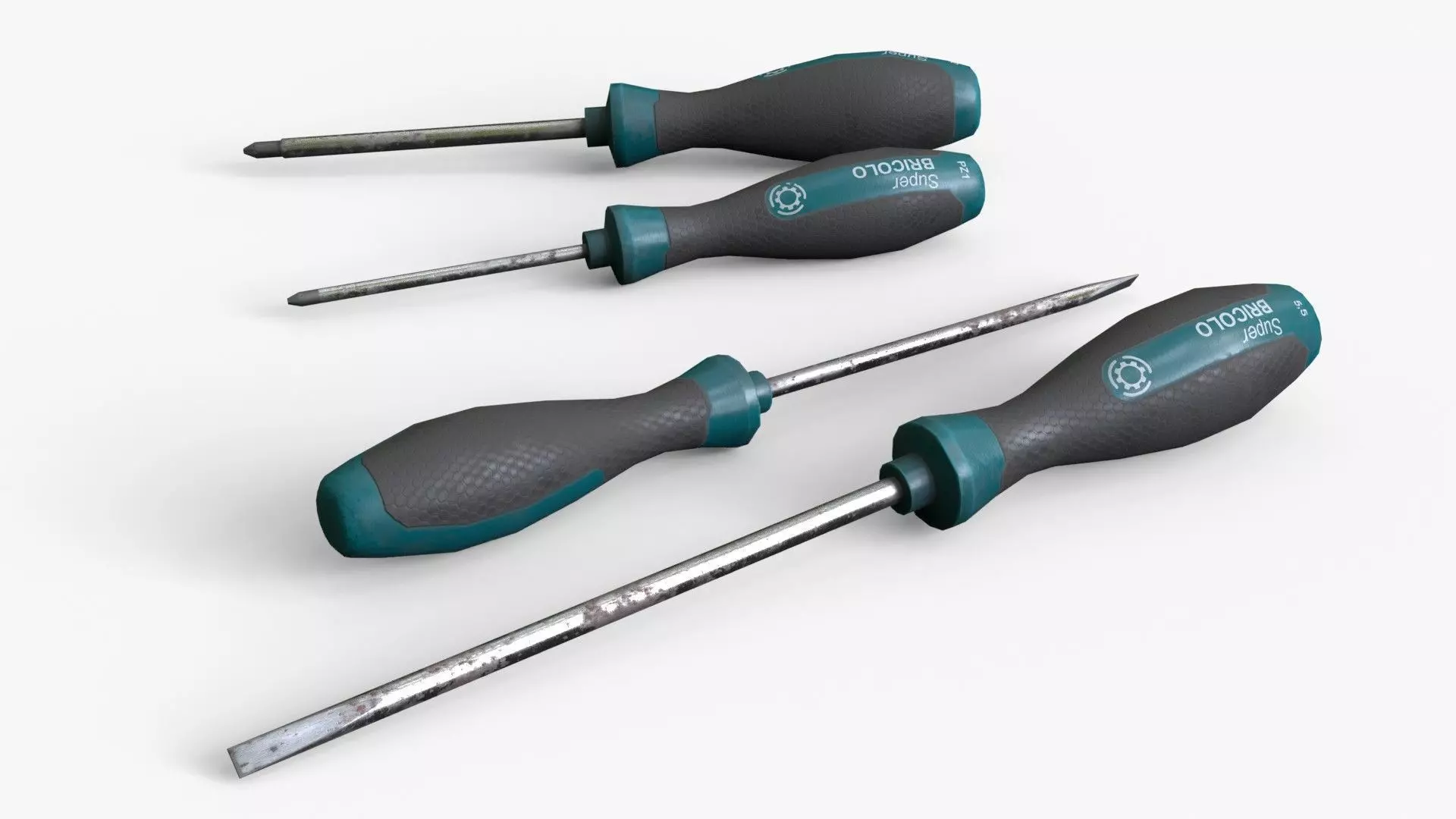 Screwdrivers Pack Low-poly 3D model_0