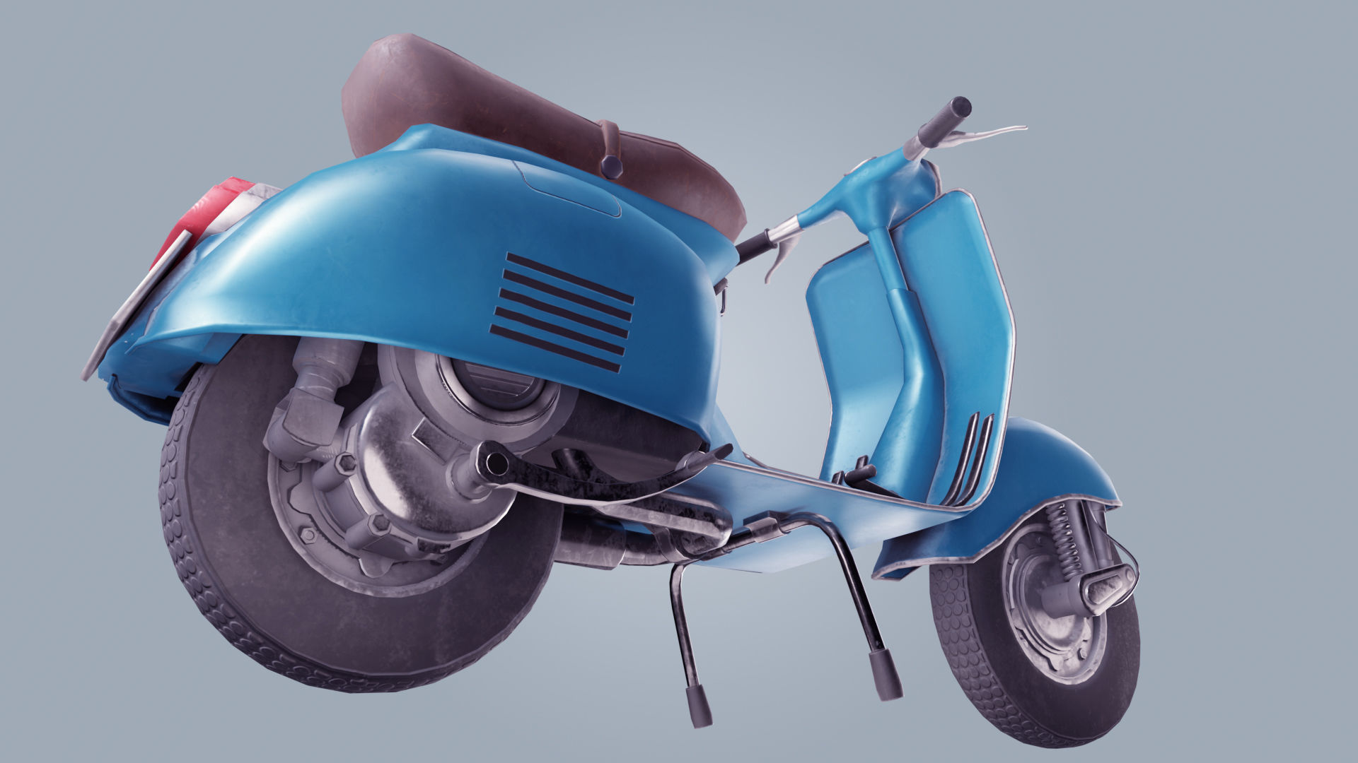 Vespa low poly Low-poly 3D model_3