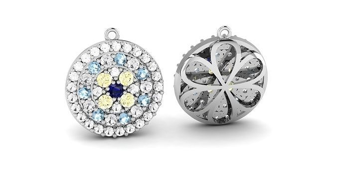 Gem set pendant colorful piece 3D print model