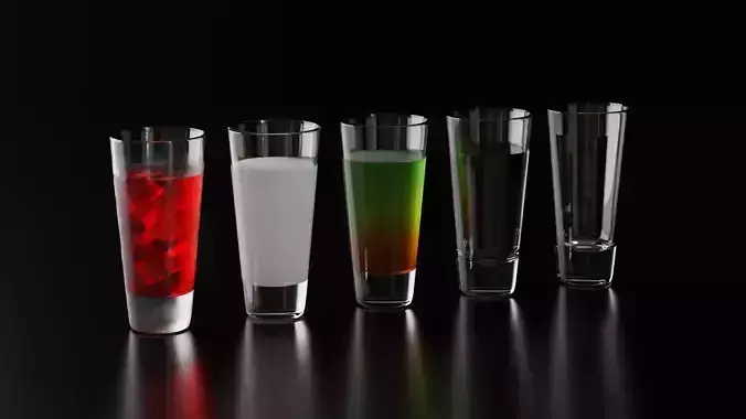 Highball glass 6 3D model