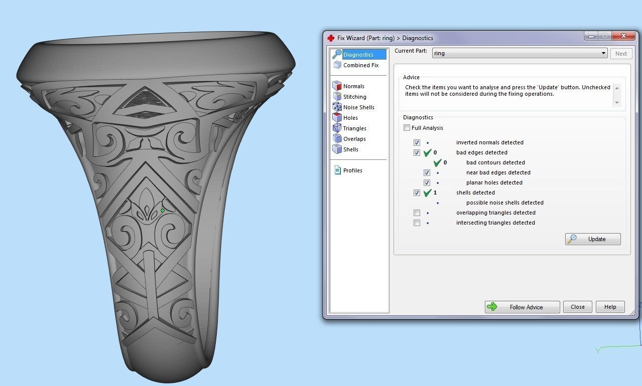 stylish mens ring with a pattern and a black stone 3D print model_10